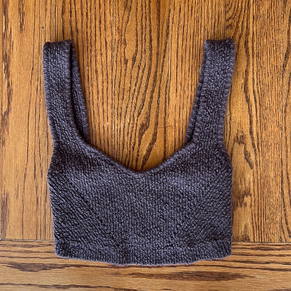 Urban Outfitters brown sweater bralette crop top